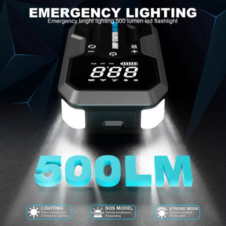 Portable 4-in-1 Car Jump Starter with Air Inflator & Power Bank